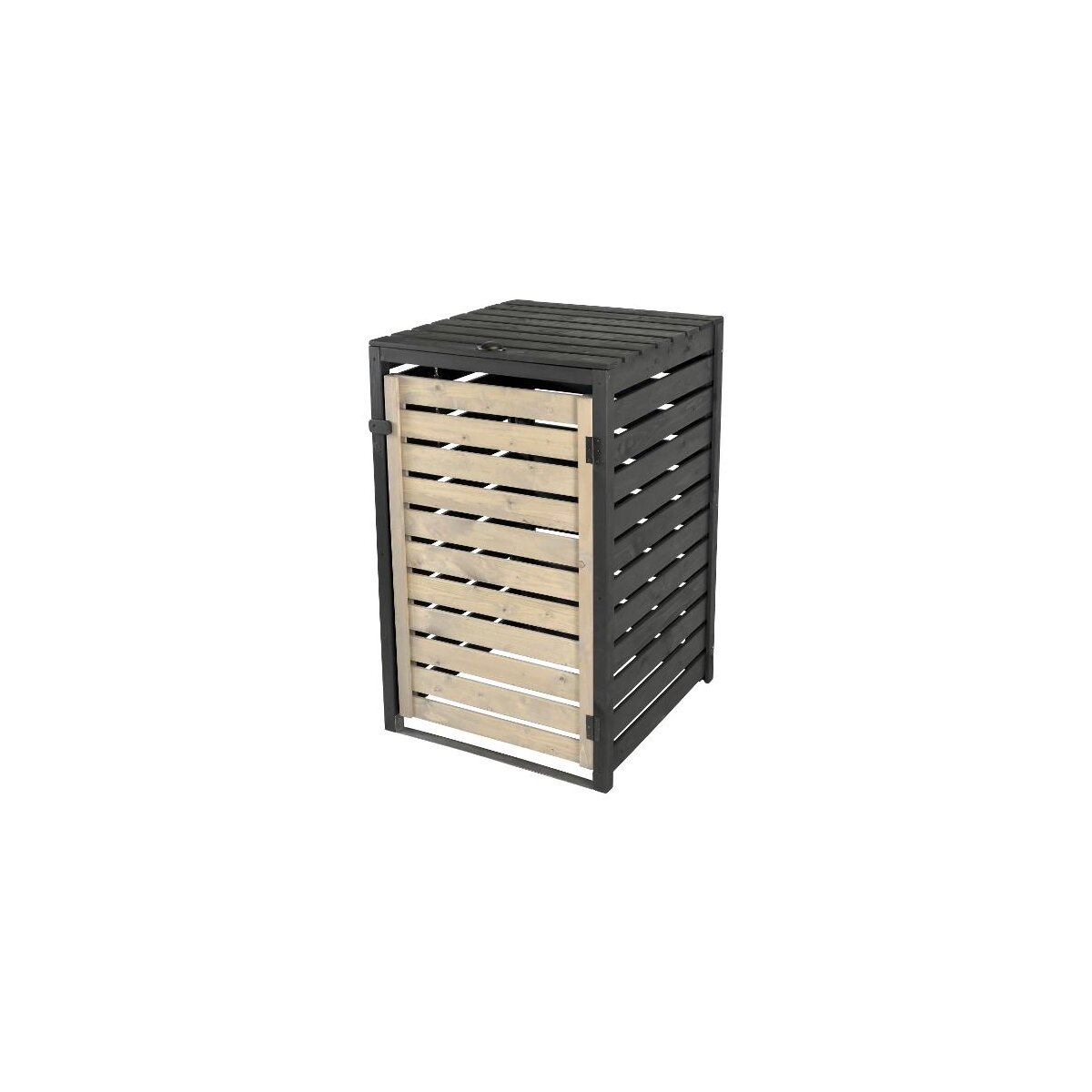 dobar Mülltonnenverkleidung, 120 L, schwarz/grau - B-Ware Transportschaden M (Möbel)