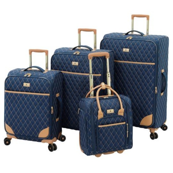 London Fog Queensbury 4-Piece Luggage Set - Navy