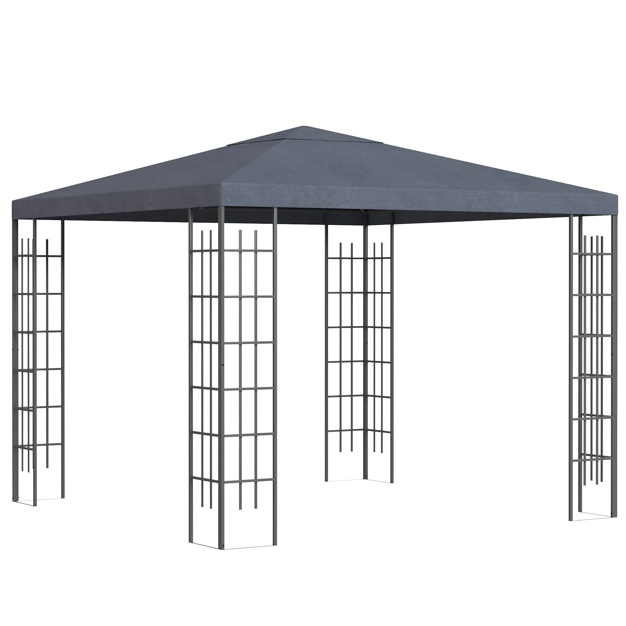 Outsunny Gartenpavillon 3x3m stabiles Partyzelt Festzelt Gartenzelt aus Stahl & Polyester
