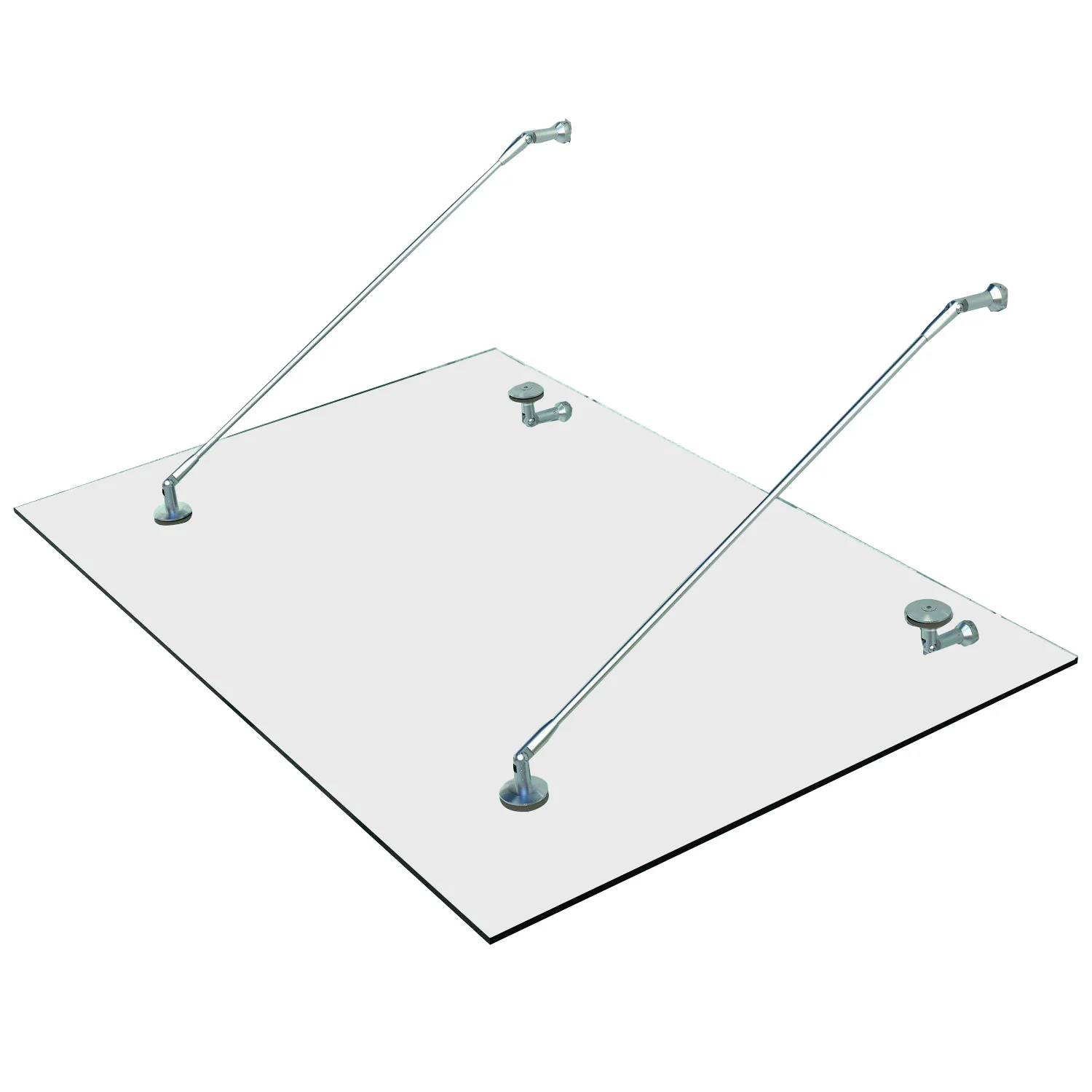 HOMCOM Glasvordach Vordach gehärtetes Glas Edelstahl lichtdurchlässig