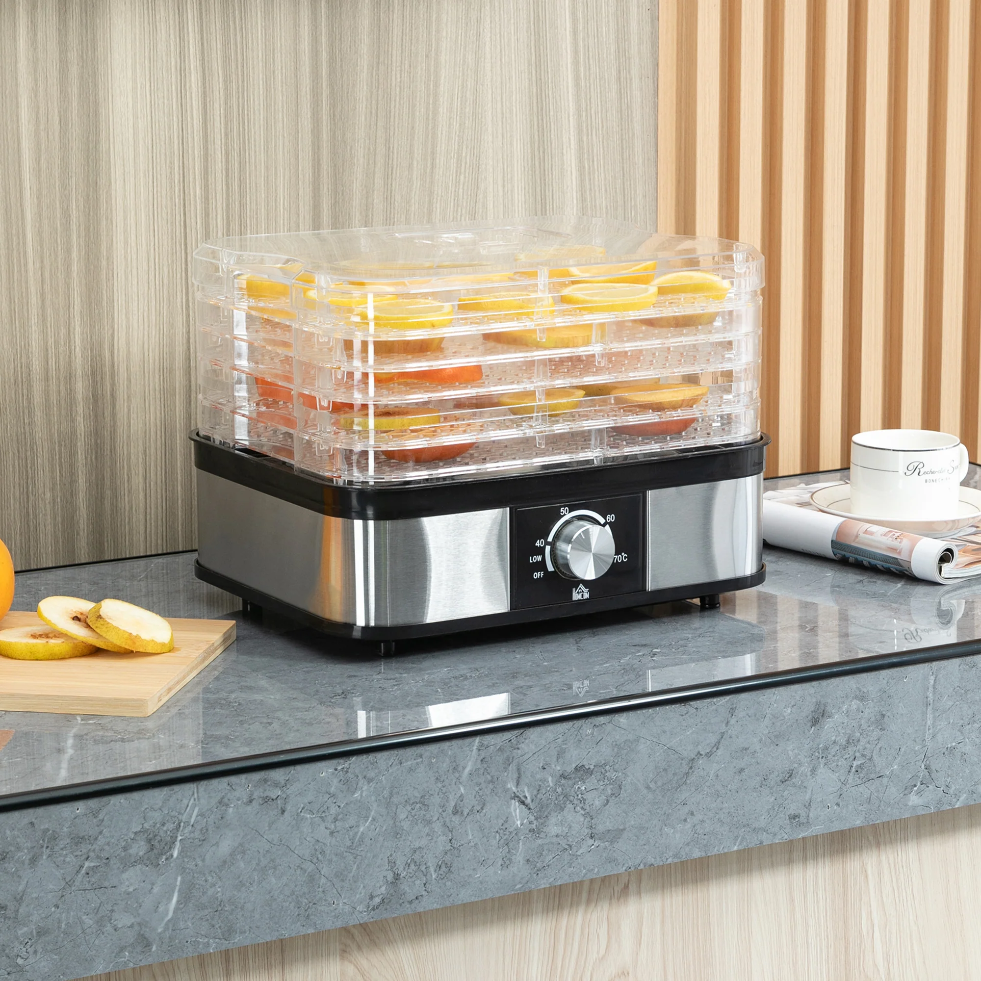 HOMCOM Dörrautomat 5 Etagen einstellbare Temperatur Edelstahl