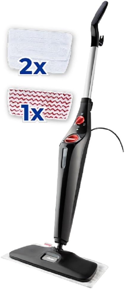 Vileda Steam Plus XXL Dampfreiniger mit PowerPad, hygienische Bodenreinigung von groen Flchen, entfernt bis zu 99,9% der Bakterien und Viren, für alle Bden, Eco-Verpackung