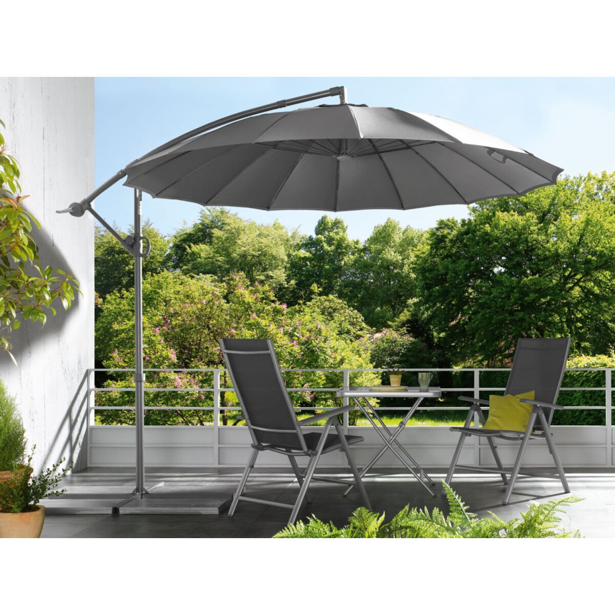 LIVARNO home Ampelschirm »Shanghai«, anthrazit - B-Ware Transportschaden Kosmetisch