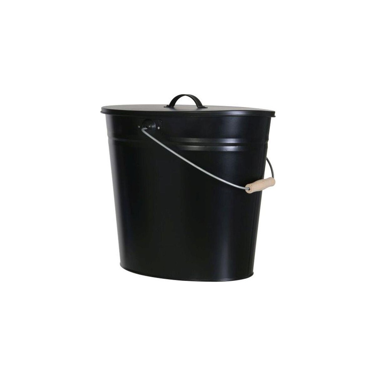 Kamino Flam Ascheneimer, 24 l, oval, schwarz - B-Ware neuwertig
