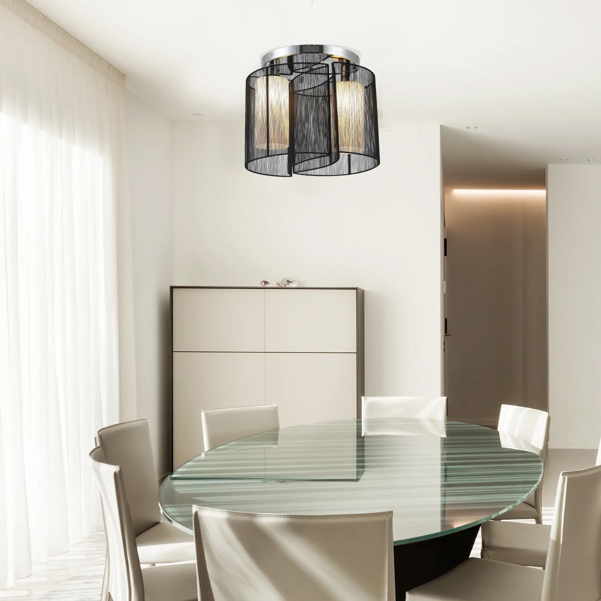 HOMCOM Deckenlampe – 2-flammige Deckenleuchte