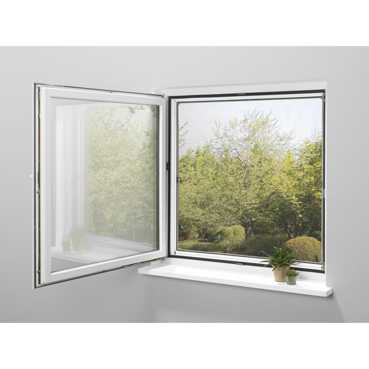 LIVARNO home Alu-Teleskop-Insektenschutzfenster, teilmontiert, 120 x 140 cm - B-Ware