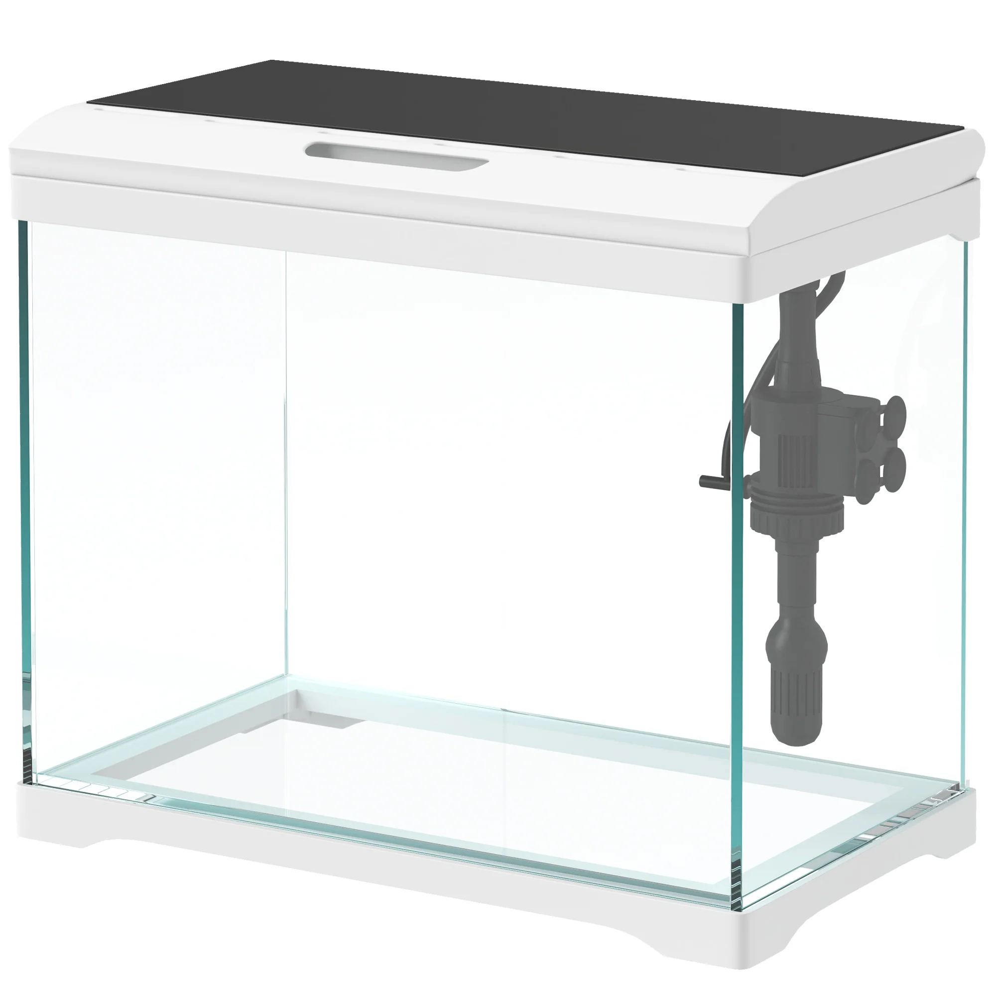 PawHut Aquarium 17 L mit LED & Filter Weiß