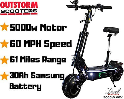 MAXX 60MPH Ultra High Speed Electric Scooter for Adults Foldable, 5000W Power Dual Motor| 60V /38.5Ah Battery | 83 Miles Range | Grade 30°