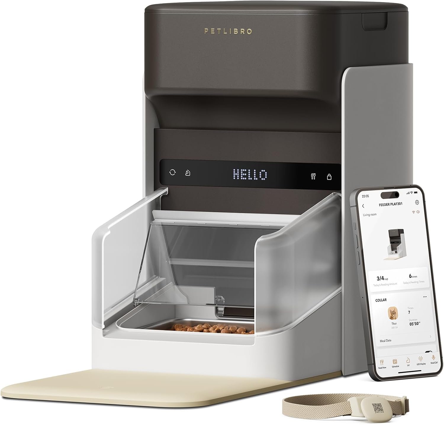 PETLIBRO RFID Futterautomat für Katze, 5G Wi-Fi Automatischer Haustier-Futterspender, Katzen-Futterautomat mit Collar-Tag-Sensor, Automatischer Katzenfutterspender mit App, 1–10 Mahlzeiten, 3L