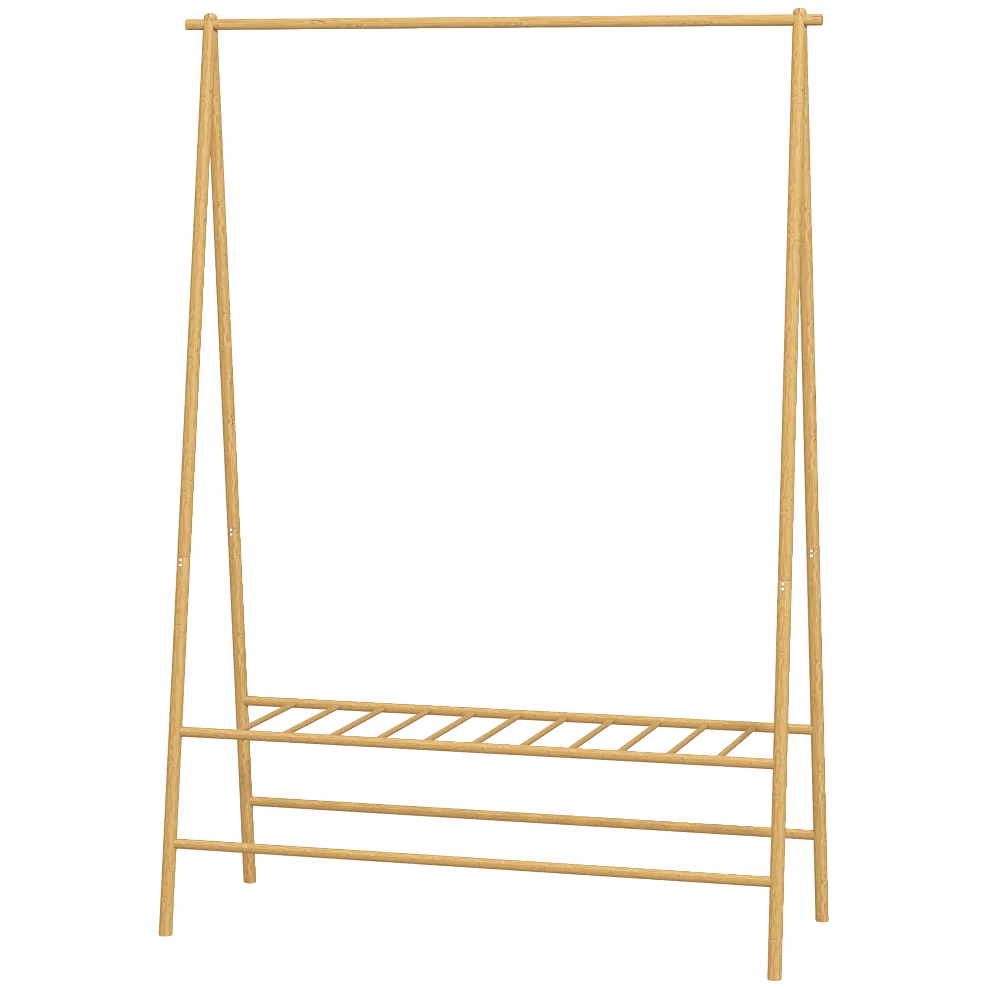 HOMCOM Garderobenständer Bambus 116x43,5x160 cm Naturholz