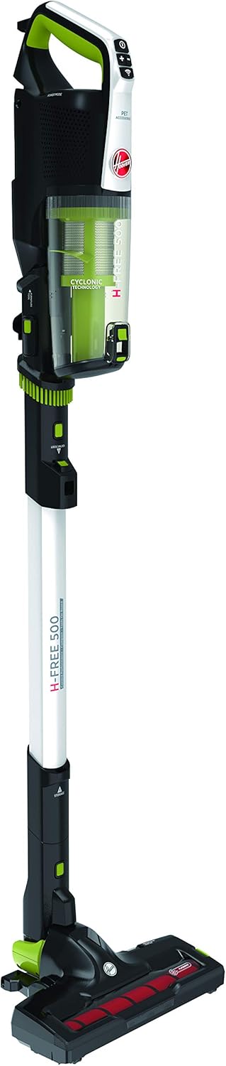 Hoover Akku-Staubsauger mit Tierhaar-Düse, austauschbare Walzen für Universalboden und sensible Bden, bis zu 30 Min. Laufzeit, beutellos, freistehend, leicht & kompakt verstaubar [HF522NPW]