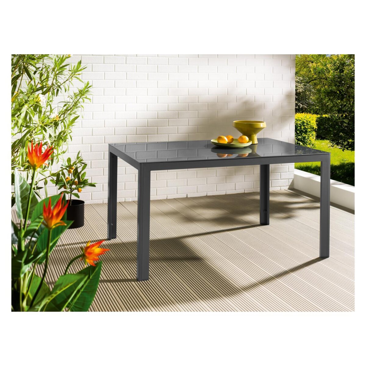 LIVARNO home Alu-Glastisch »Houston / Toronto«, grau - B-Ware sehr gut