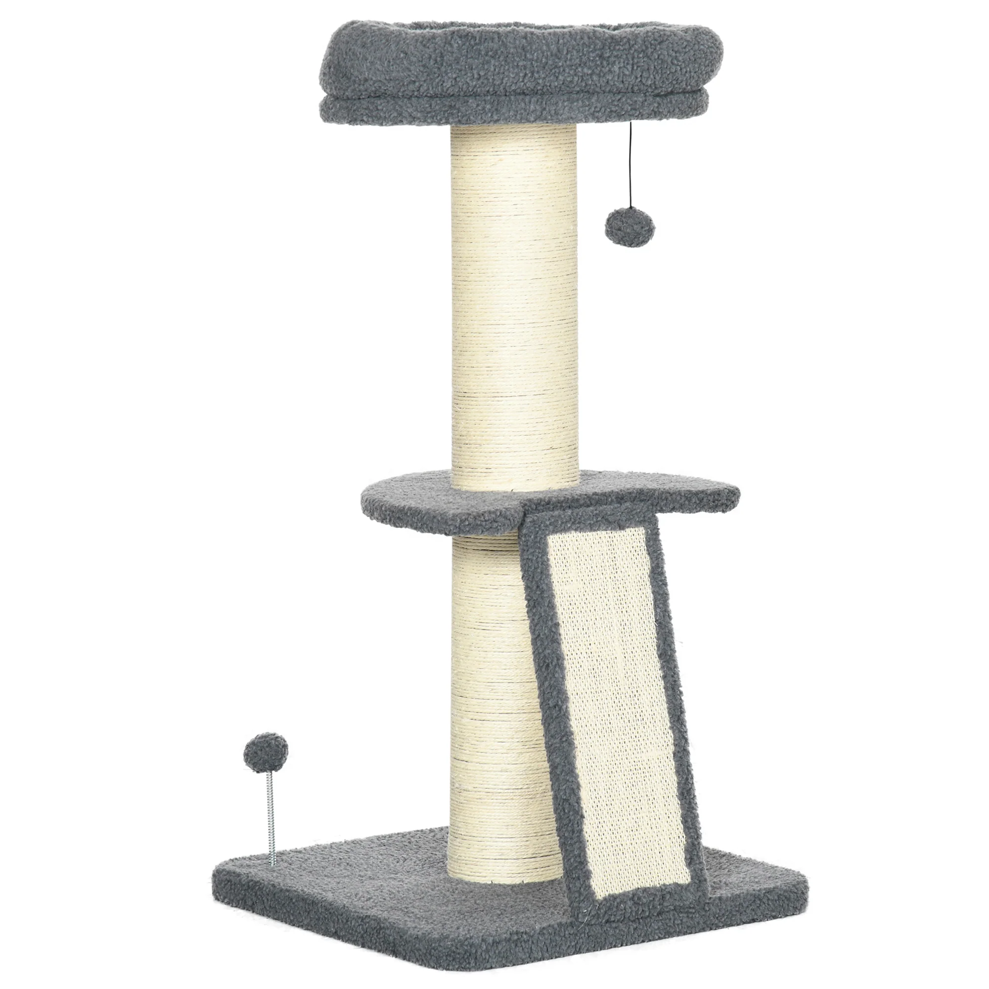 PawHut Kratzbaum Katzenbaum mit Spielball und Sisal-Kratzstamm