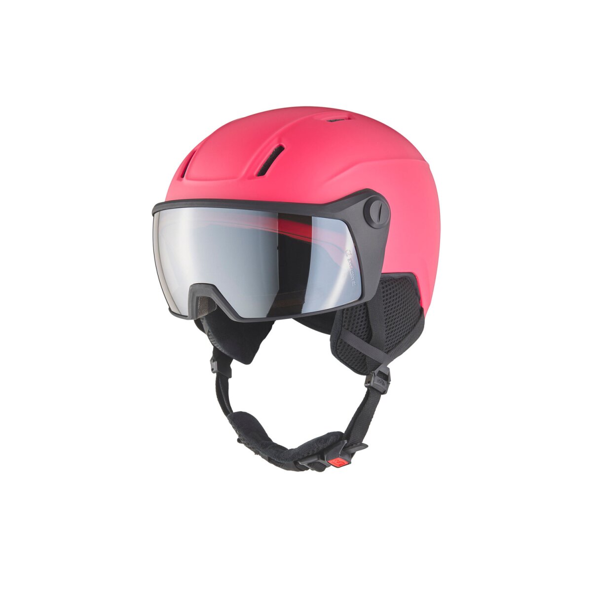 CRIVIT Kinder Ski und Snowboardhelm, mit Visier (beere) - B-Ware Transportschaden Kosmetisch