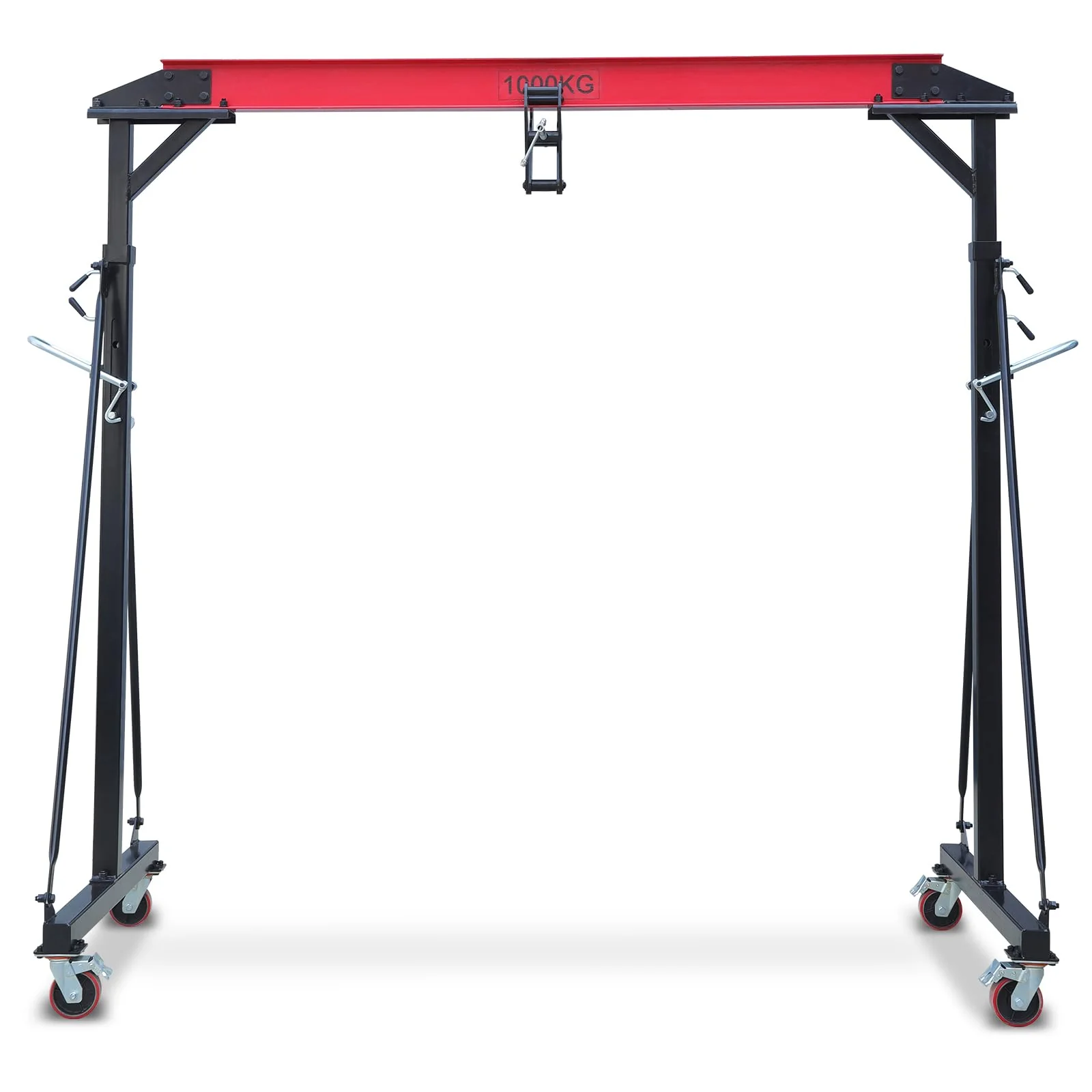 Garvee 1 Ton Adjustable Gantry Crane, 2200 lbs Capacity, Height Adjustable 96.5