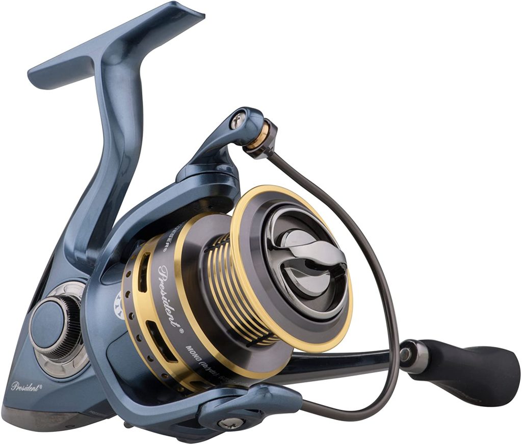 Pflueger President PRESSP20X Spinning Fishing Reel, Size 20, 7 Bearings, Graphite Body, Sealed Drag