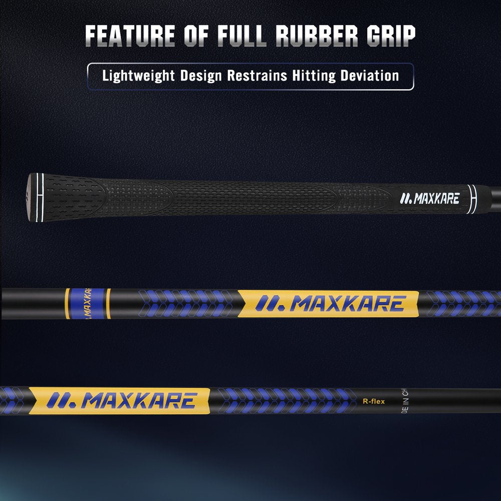 MaxKare Men’s Golf Clubs Set, 13-Piece with Driver, Fairway, Hybrid, Irons, Putter, Stand Bag & Head Covers