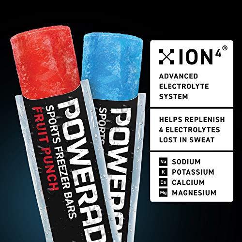 2025 POWERADE Sports Freezer Bars  Giant Sized 5.5 oz Refreshing Ice Pops with Electrolytes B Vitamins – Naturally Flavored  Mountain Berry Blast and Fruit Punch  45 Total Freezer Bars