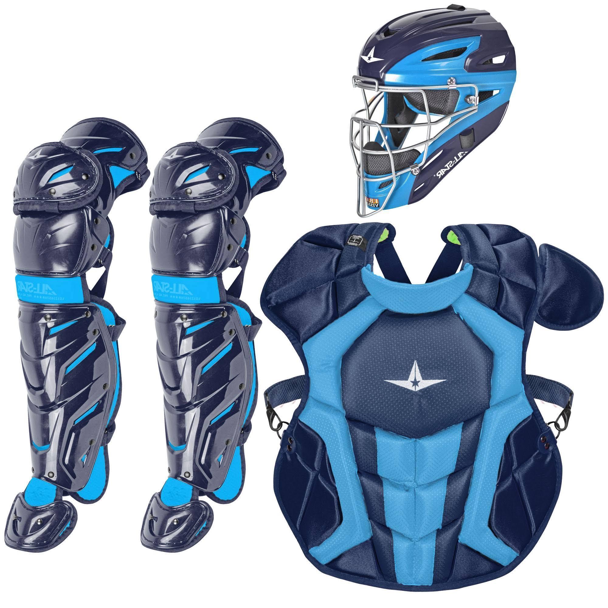 All Star Intermediate System7 Axis Elite Travel Team Catcher Set Navy/Blue