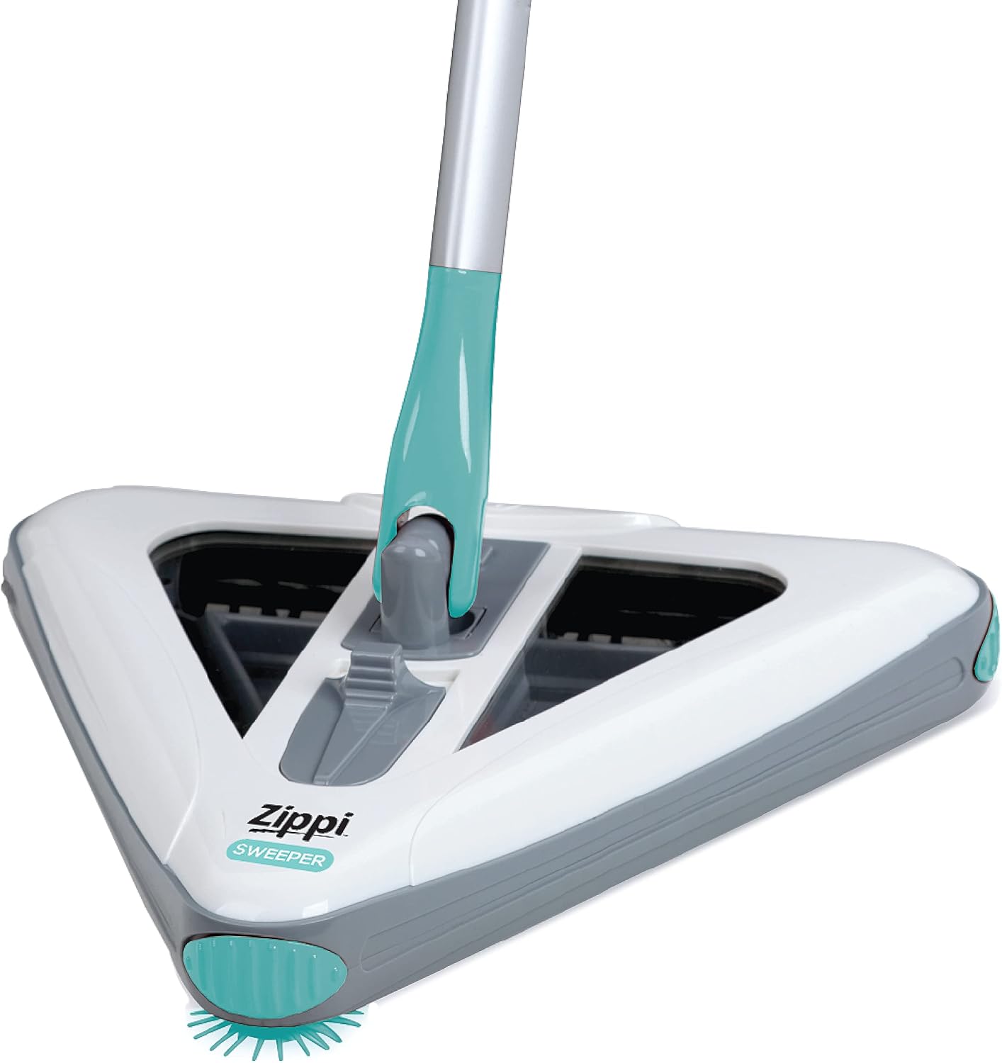 2025 Zippi Sweeper Max- Powerful and Lightweight Sweeper  Perfect for Carpet Hardwood and Tile  Triangular Design Allows for Sweeping in Corners  1000 mAh Rechargeable Battery