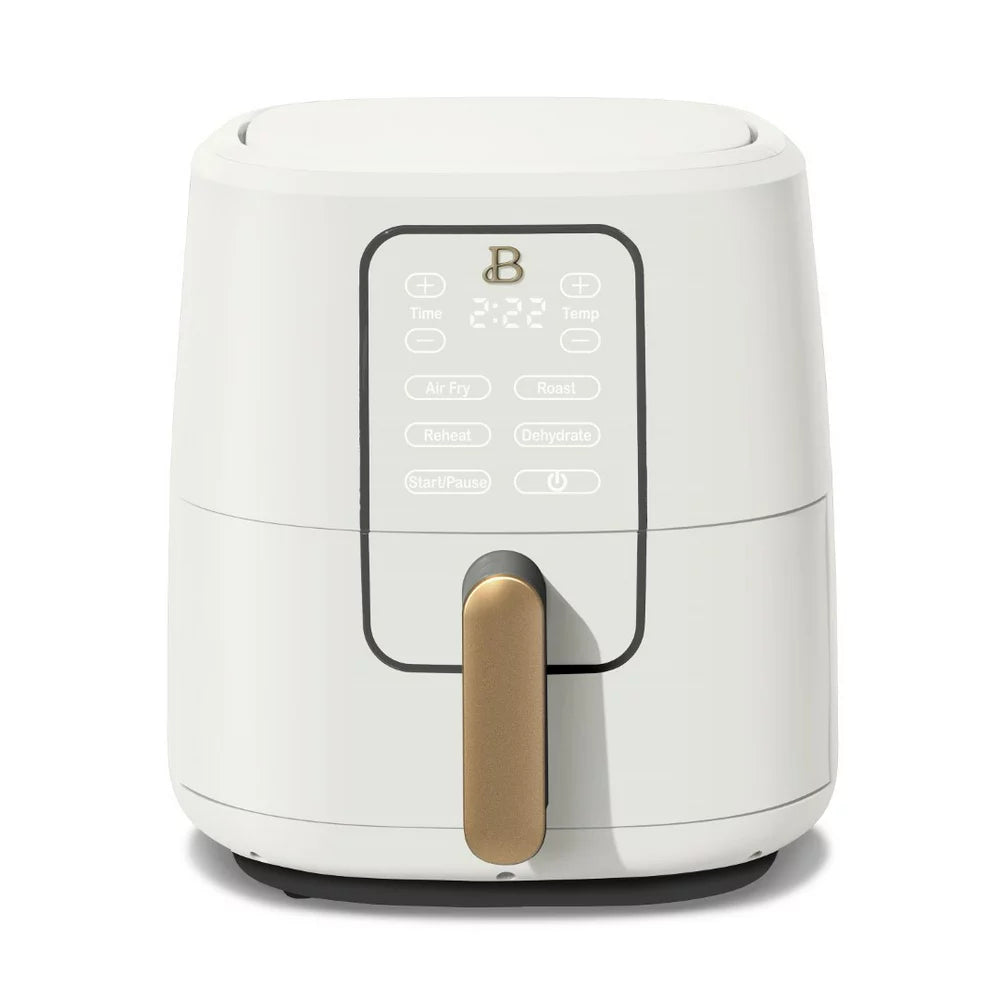 Drew Barrymore Beautiful 6-Quart Air Fryer with TurboCrisp, Touch Display, White