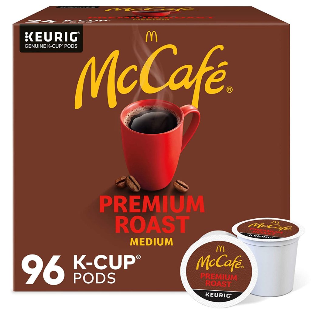McCafé Premium Roast Medium Coffee Pods, 96 Count, 100% Arabica, Keurig K-Cup Compatible, Recyclable
