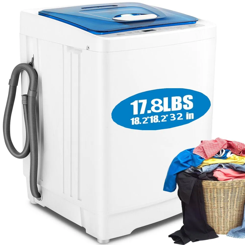 Tikmboex 17.8LBS Portable Washing Machine with 8 Programs 3 Water Temperatures 3 Water Levels Selection