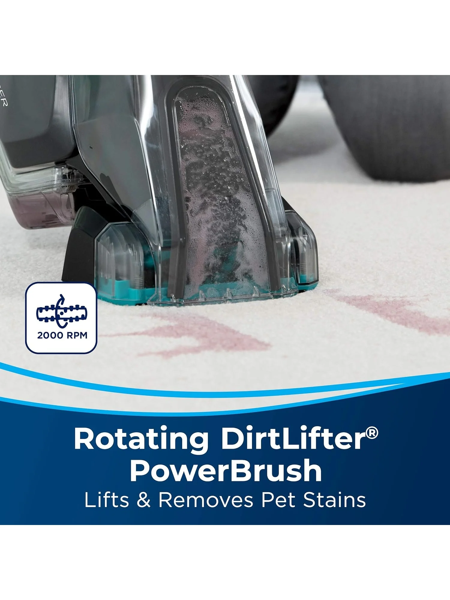 BISSELL Pet Stain Eraser PowerBrush, 20-min runtime, DirtLifter PowerBrush, Stationary Pet Tool,