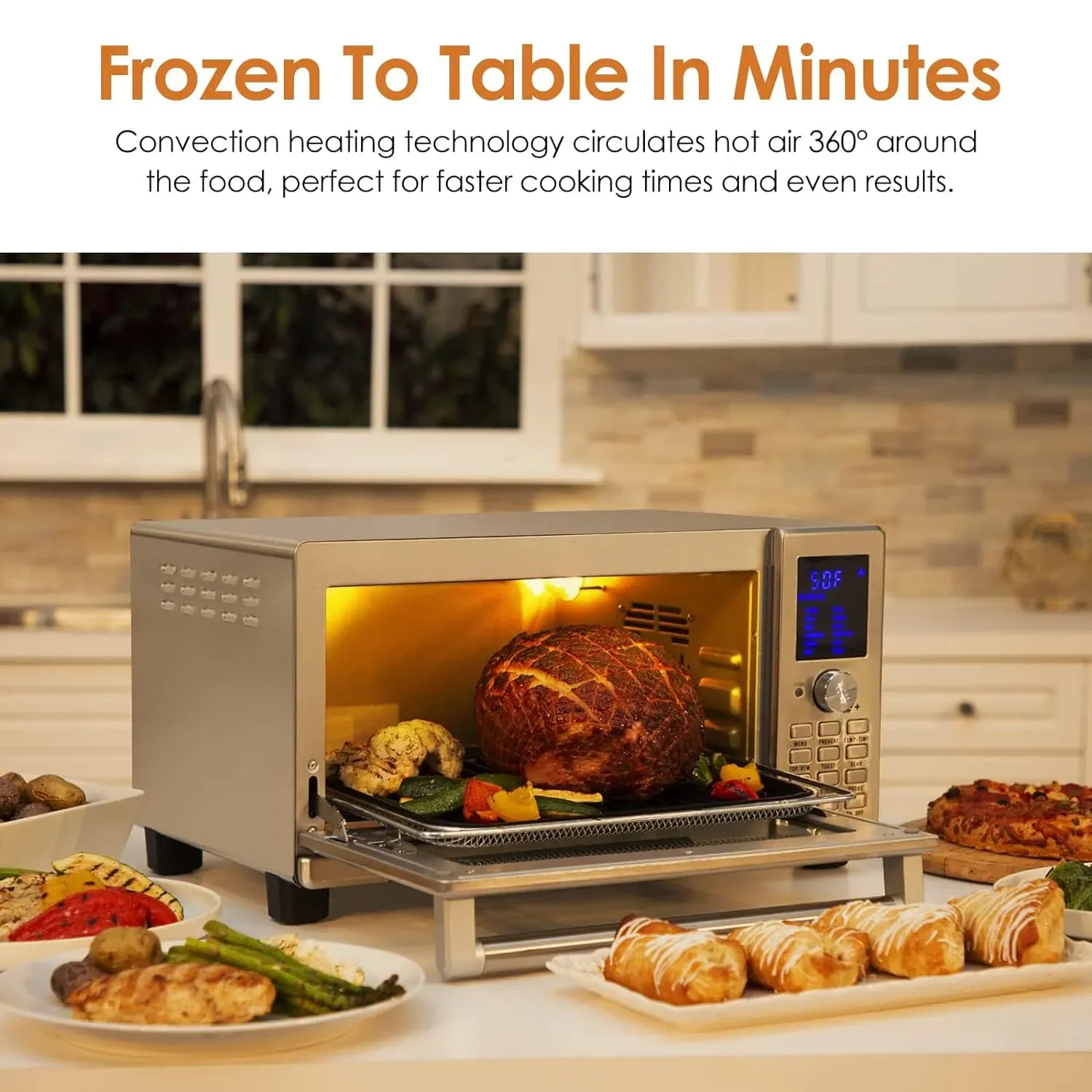 Air Fryer Toaster Smart Oven, 12-in-1 Countertop Grill/Griddle Combo, 30-Qt XL Capacity