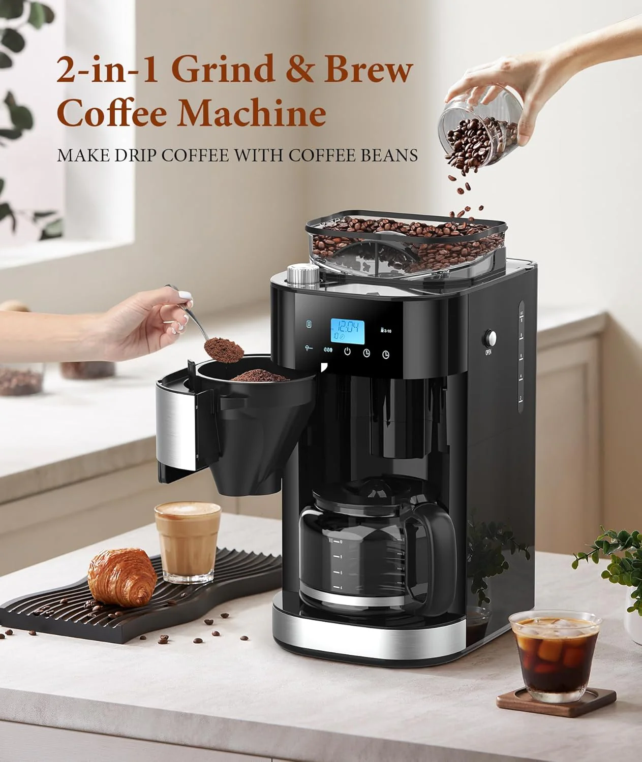 10-Cup Drip Coffee Maker with Built-In Grinde CM1025