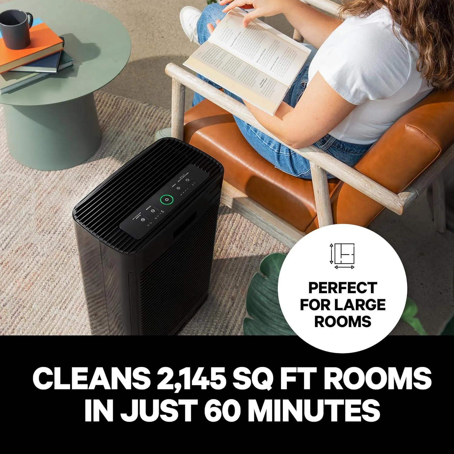Home Air Purifier - covers 1,115 square feet - Allergy Air Purifier - suitable for large rooms - filters up to 99.99%