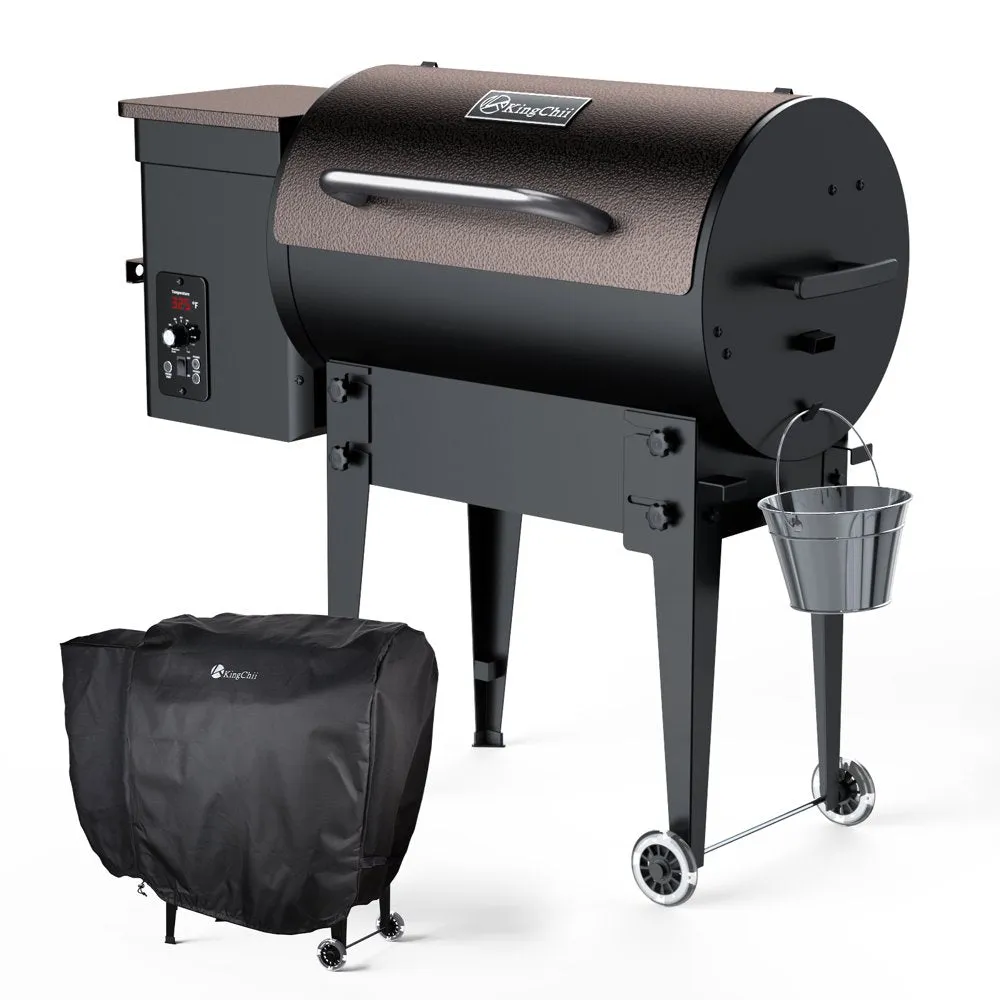 KingChii 456 sq. in Wood Pellet Smoker & Grill BBQ with Auto Temperature Controls