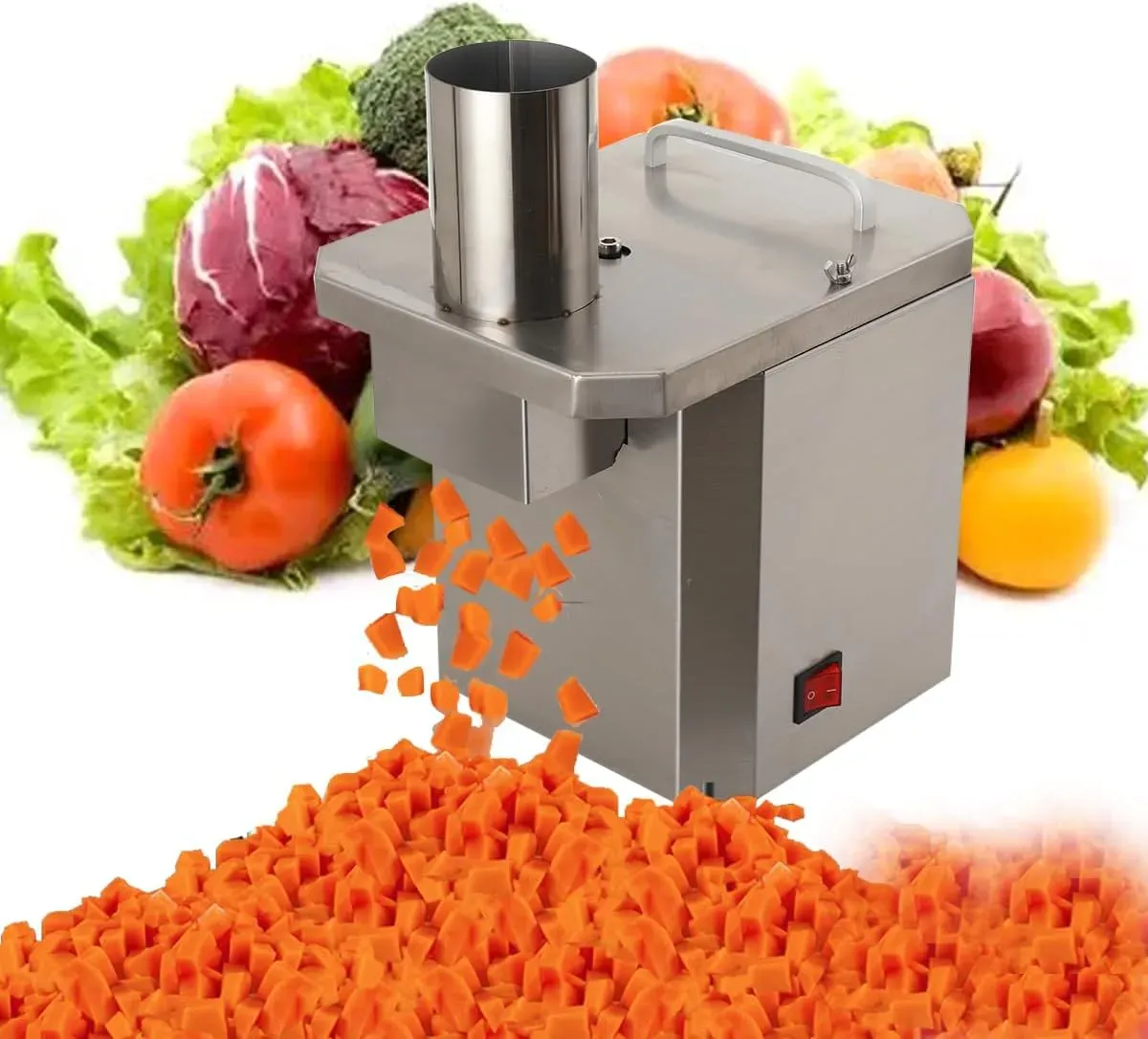 Commercial vegetable cutter Electric fruit cutter, 110V stainless steel automatic fruit and vegetable cutter