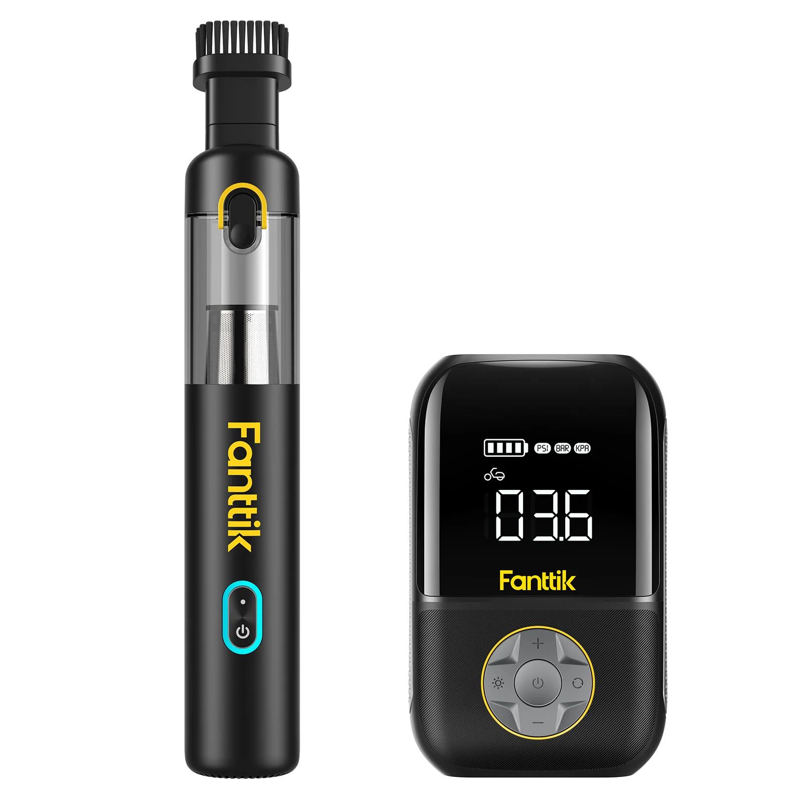 Fanttik V8 Mate Cordless Car Vacuum and X8 Portable Tire Inflator