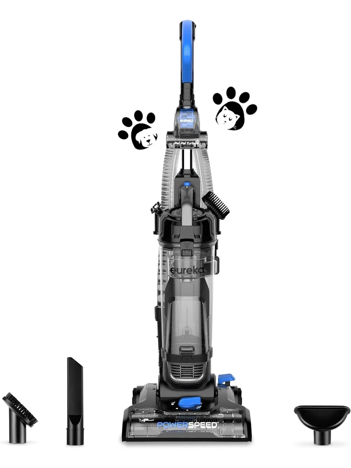 Eureka PowerSpeed Bagless Upright Vacuum Cleaner, Pet Turbo, Black