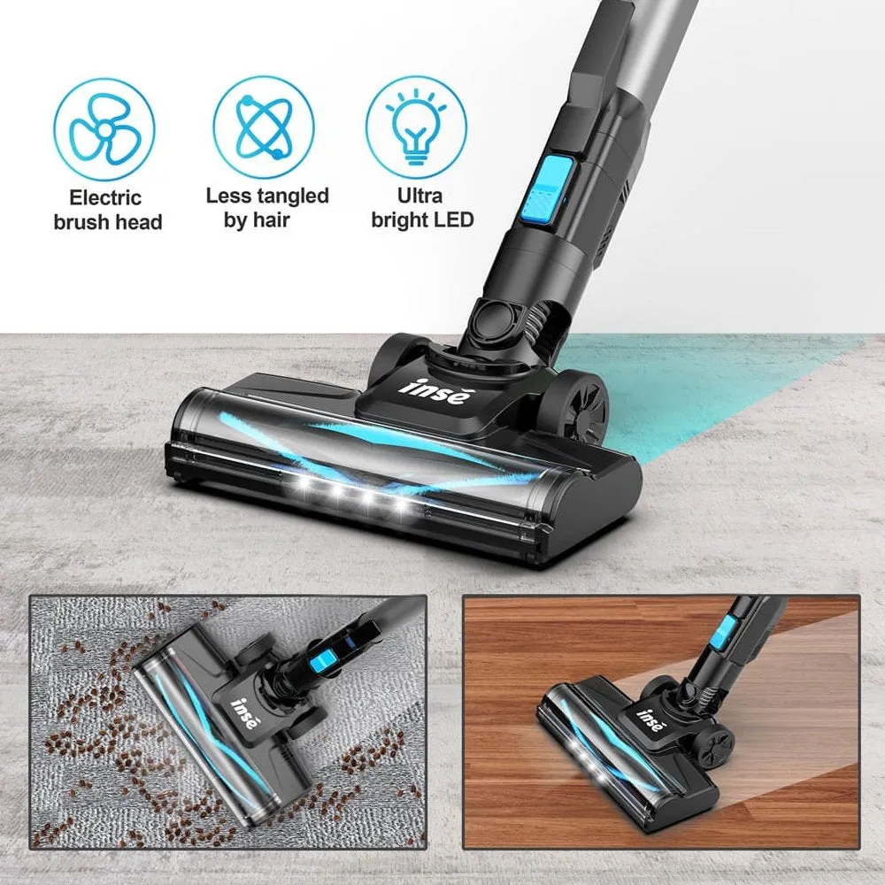 INSE Cordless Vacuum Cleaner, 6 in 1 Powerful Suction Lightweight Stick Vacuum
