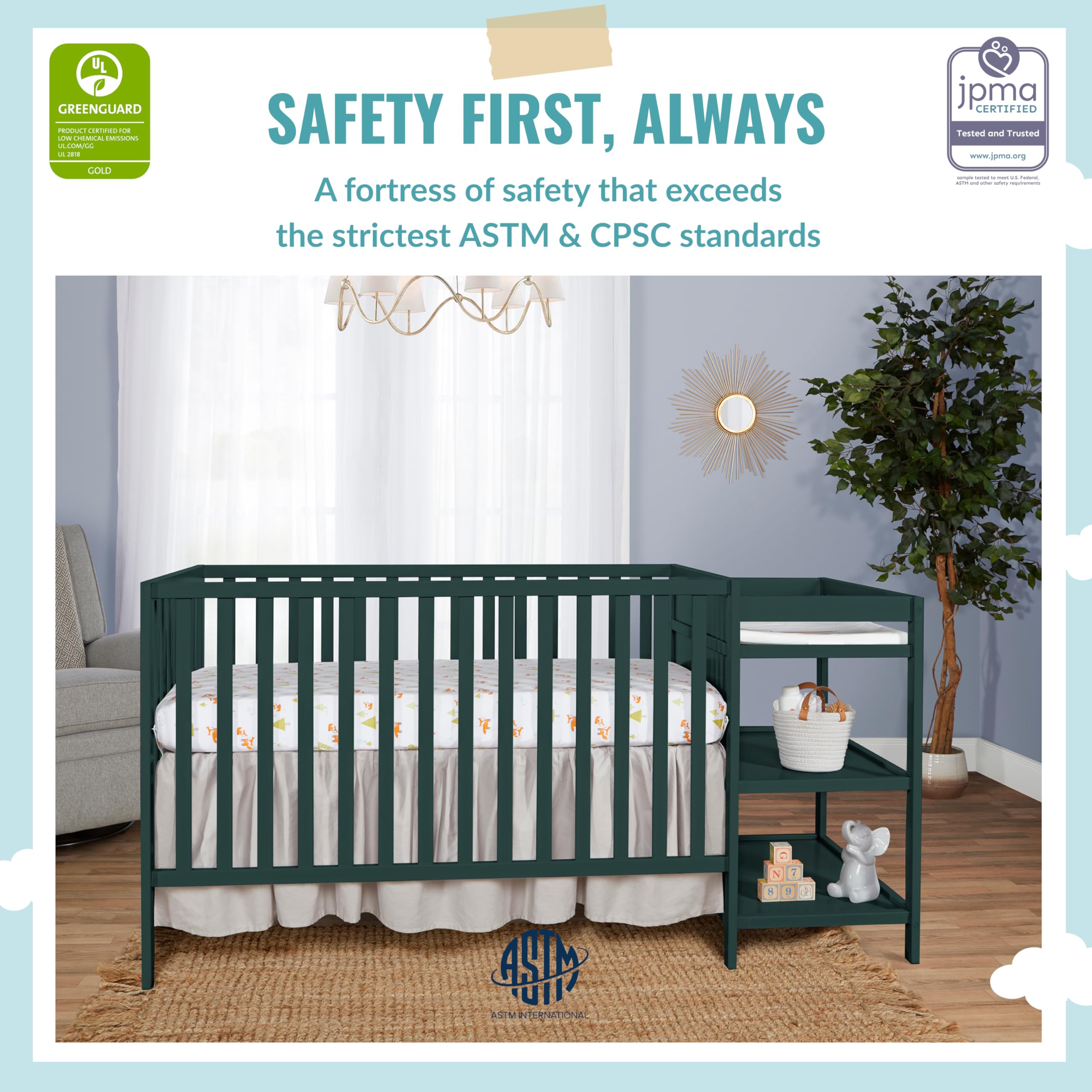 Synergy Convertible Crib Changer Olive