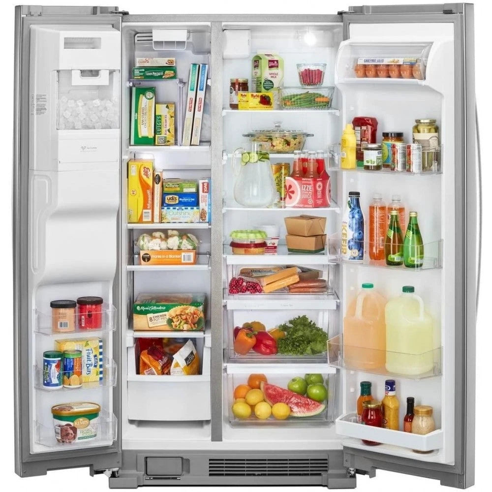Kenmore 51335 Ice System and 25 Cubic Ft. Total Capacity Side Refrigerator, cu, Stainless Steel