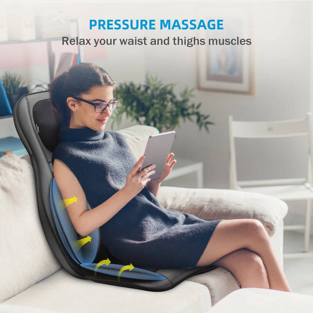 Comfier Shiatsu Neck Back Massager with Heat, Air Compression Massage Chair Pad