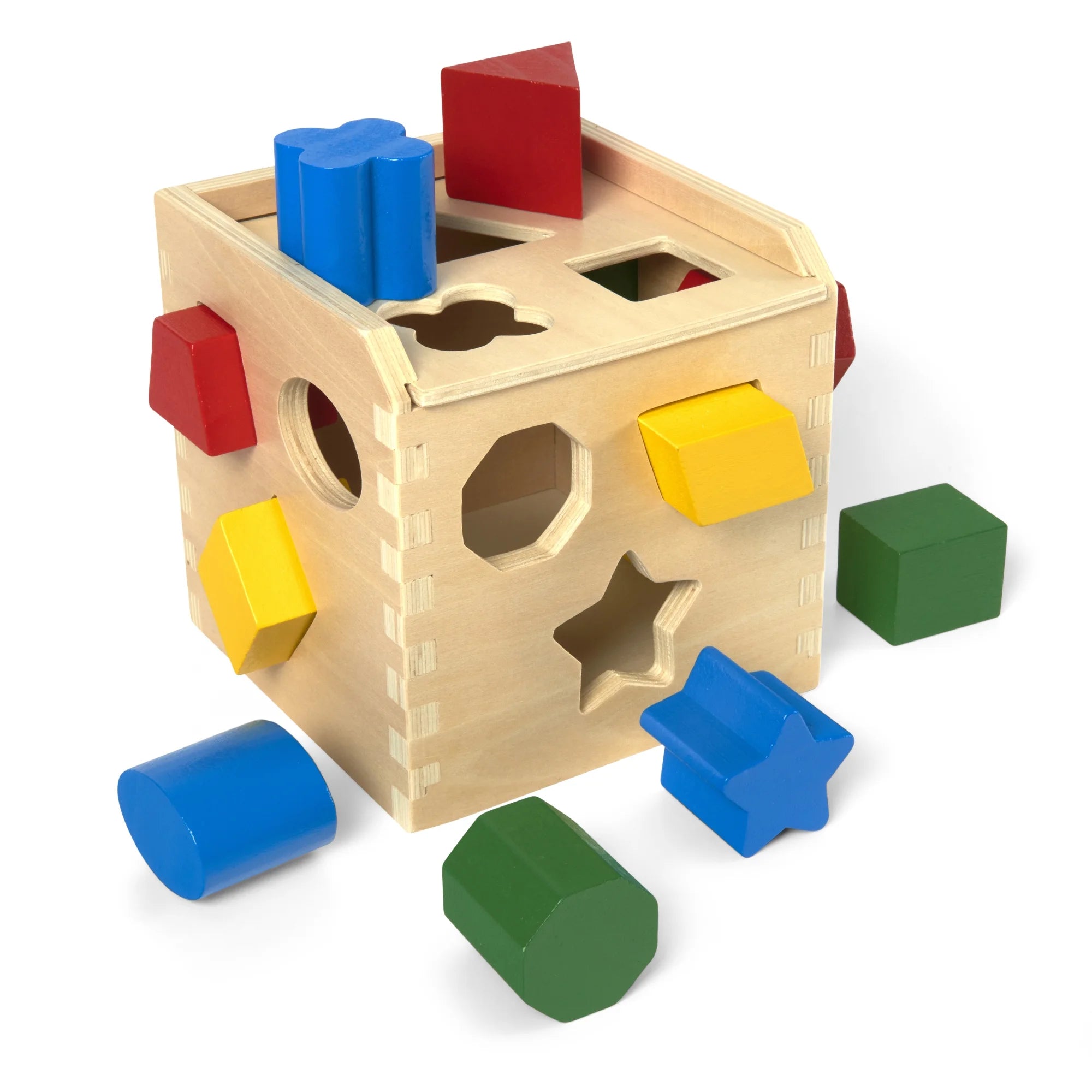 Melissa & Doug Shape Sorting Cube – Classic Wooden Toy With 12 Shapes