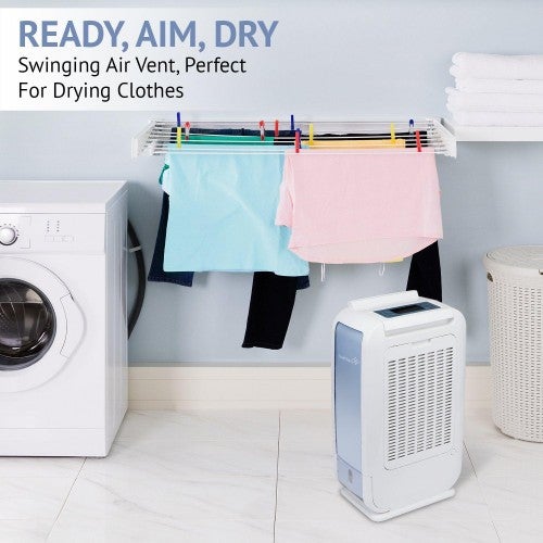 Ivation 13-Pint Small-Area Desiccant Dehumidifier Compact and Quiet – With Continuous Drain Hose for Smaller Spaces, Bathroom, Attic, Crawlspace and Closets – For Spaces Up To 270 Sq Ft, White