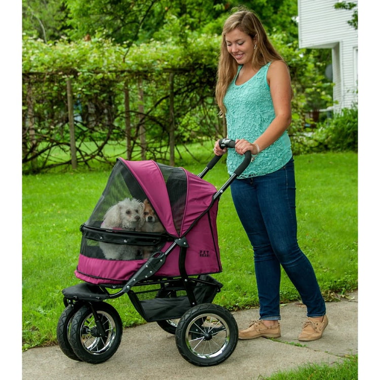 No-Zip Double Pet Stroller – Boysenberry
