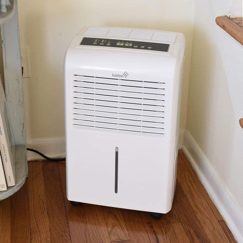 Ivation 30 Pint Energy Star Dehumidifier – Includes Programmable Humidistat, Hose Connector, Auto Shutoff/Restart, Timer, Casters & Washable Air Filter