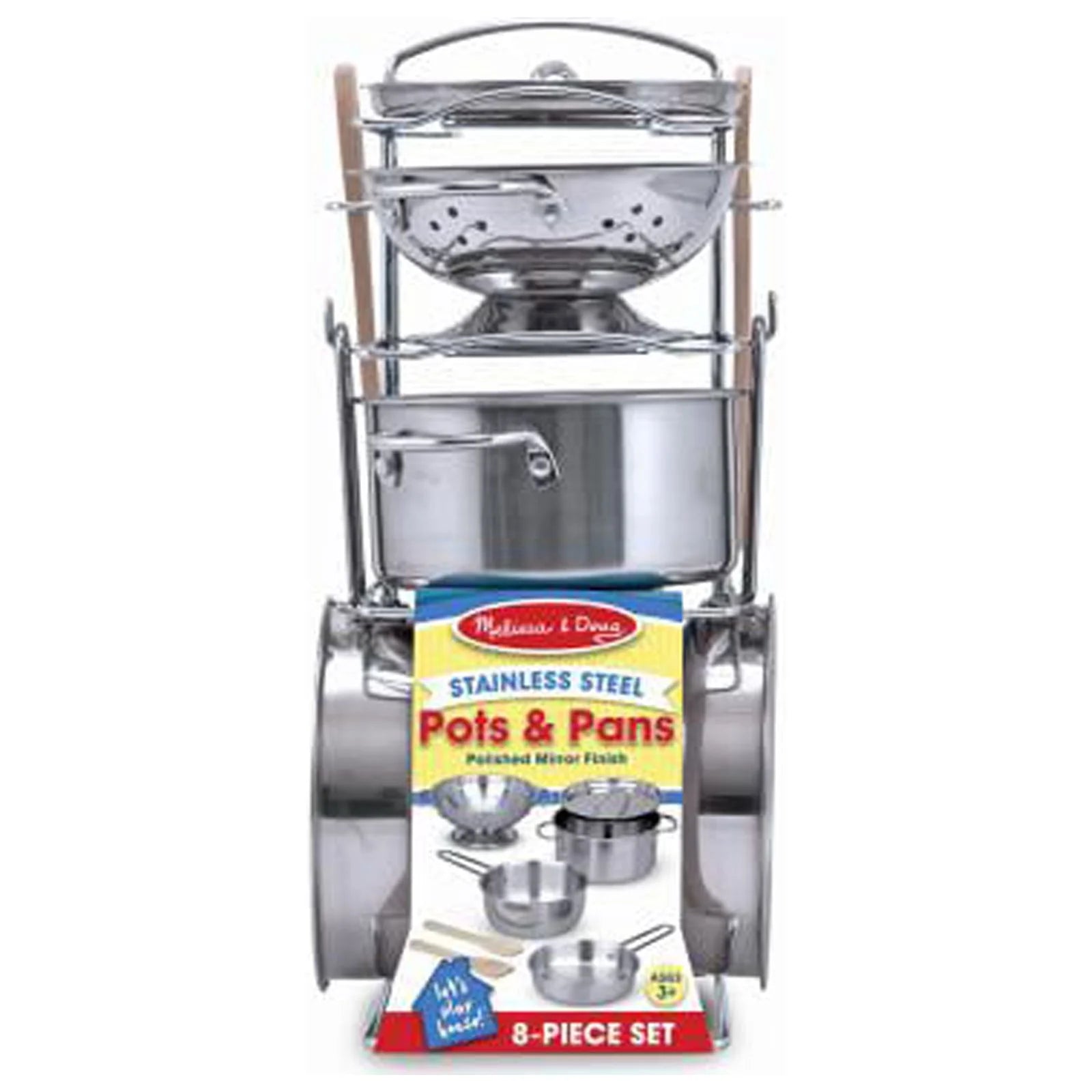 Melissa & Doug 4265 Kids’ Cookware Play Set, Stainless Steel – Quantity 6