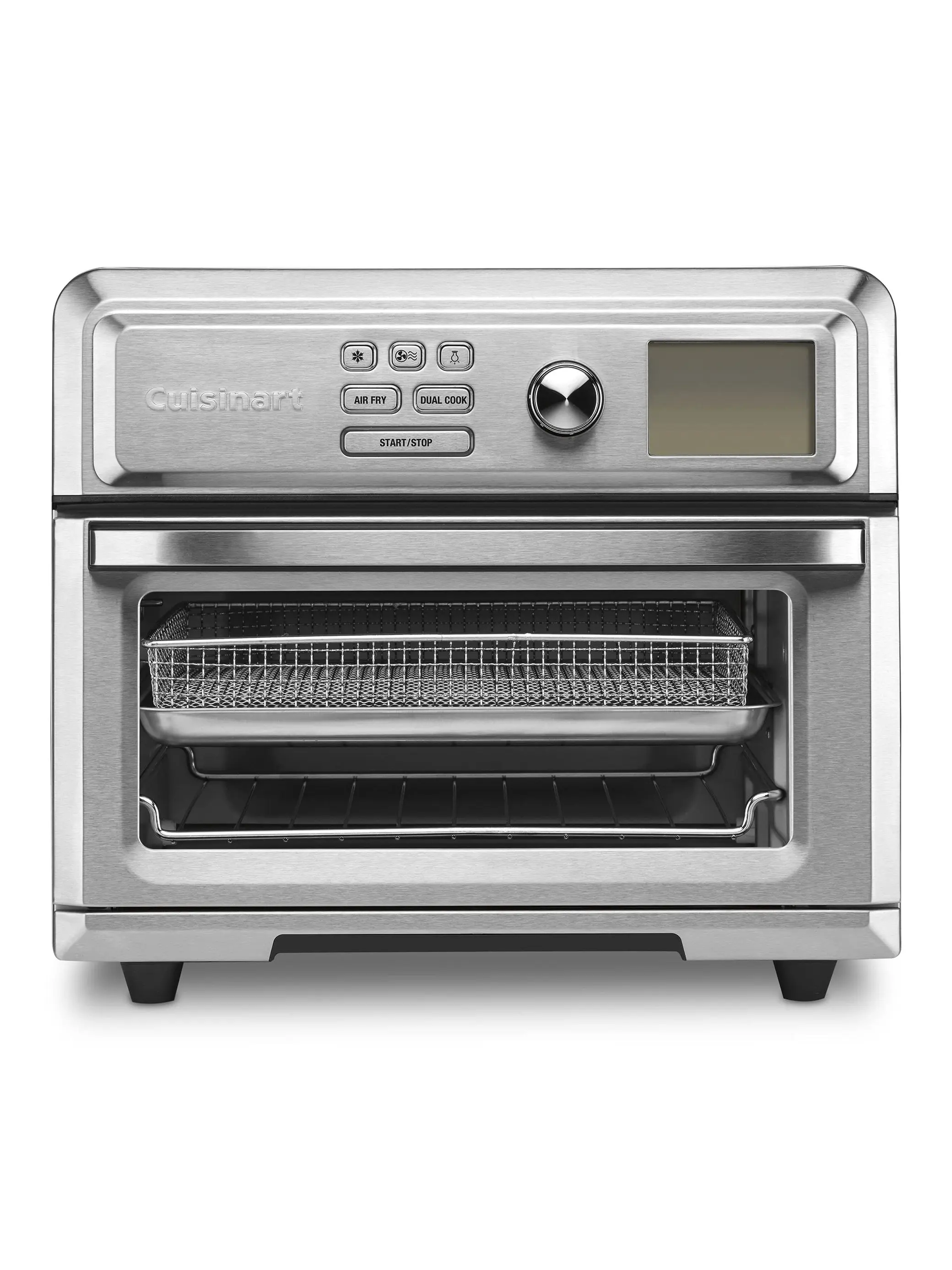 Cuisinart Air Fryer Toaster Oven, Digital Display, Digital 1800 Watt, Adjustable Temperature and Controls, Stainless Steel, TOA-65,Silver