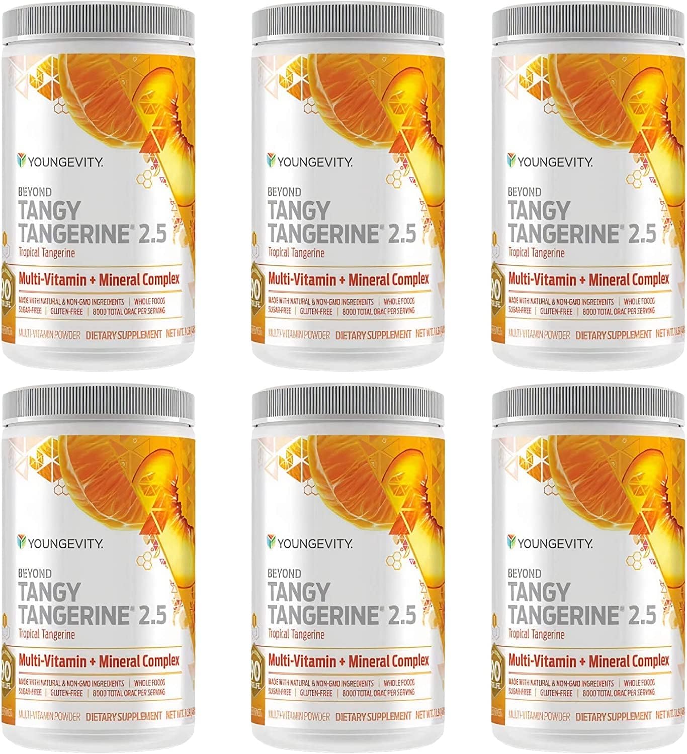Youngevity Beyond Tangy Tangerine 2.5 Tropical Tangerine Ultimate Multi-Vitamin & Mineral Complex – Made With Natural & Whole Foods | 8,000 ORAC (6)