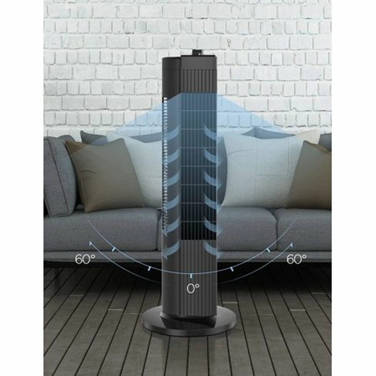 Pelonis 28′ 3-Speed Oscillating Tower Fan, Black