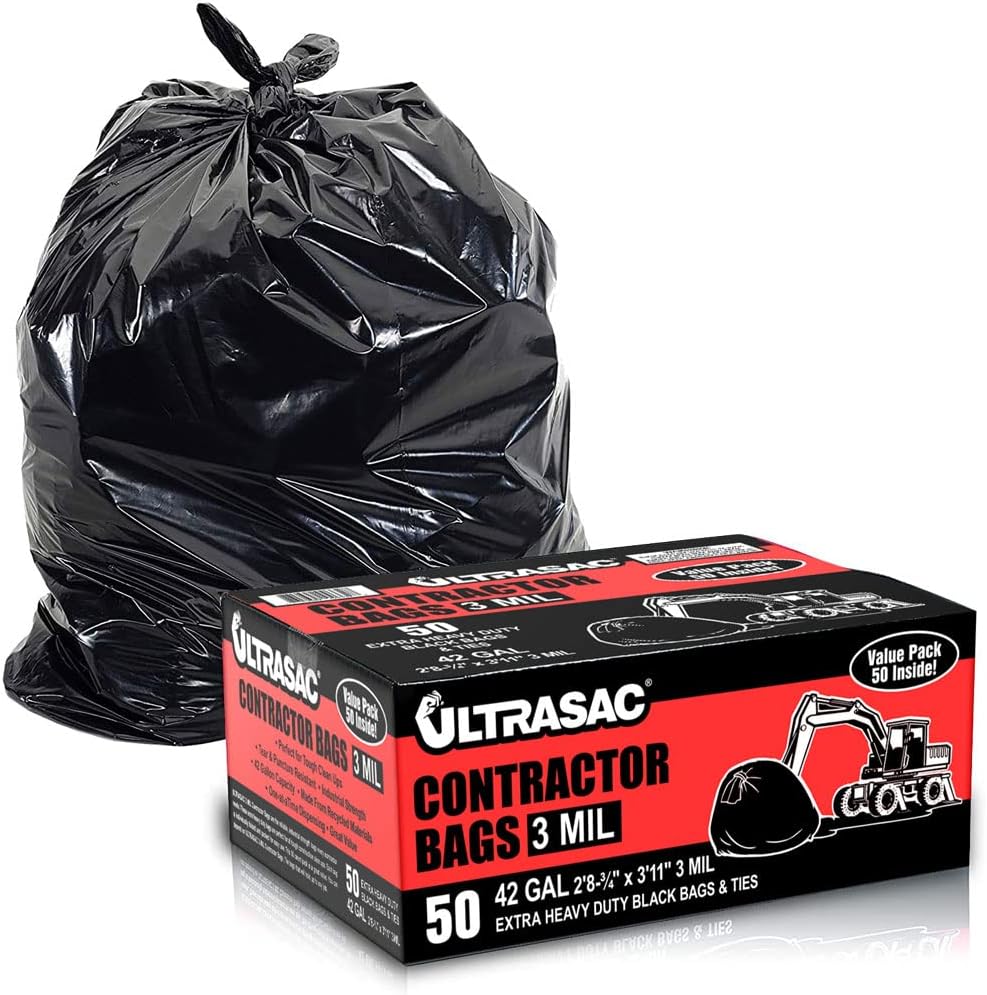 Ultrasac Contractor Bags, 42 Gallon (1 Pallet of 112 Cases, 5600 Bags Total)