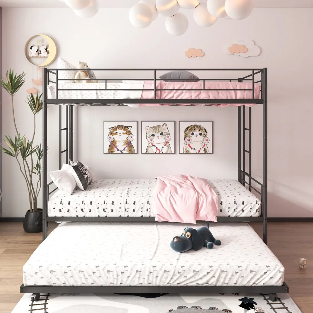 Segmart Metal Twin Bunk Beds with Trundle Bed for Kids Adults Teens
