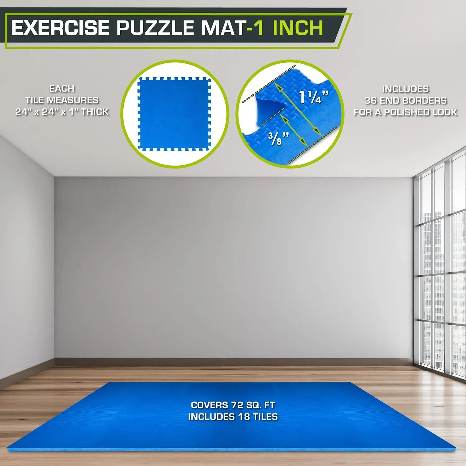 Extra Thick Puzzle Exercise Mat ¾” and 1